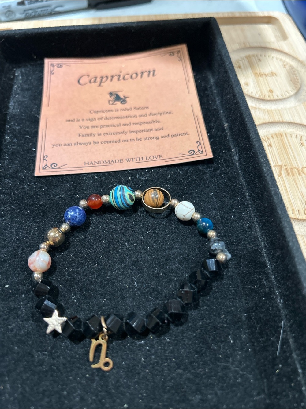 Capricorn zodiac stretch bracelet